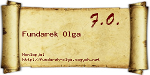 Fundarek Olga névjegykártya